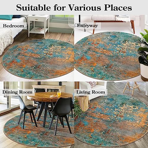 Lahome Modern Abstract 6ft Round Rug - Image 6