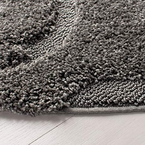 SAFAVIEH Florida Shag Round Rug 9', Soft Plush Transitional Grey SG455-8013 - Image 5