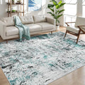 Ciicool 5x7 Area Rugs for Living Room, Modern Abstract Washable Carpet Teal by CIICOOLHomeDeco