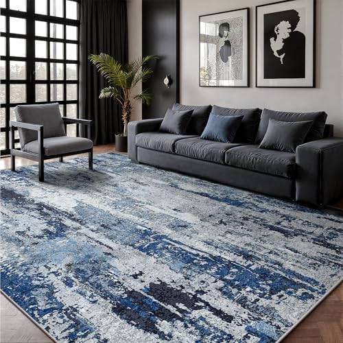 5x7 Area Rugs, Abstract Morden Soft Washable Rug, Non-Slip Low Pile Rugs by Yarooge