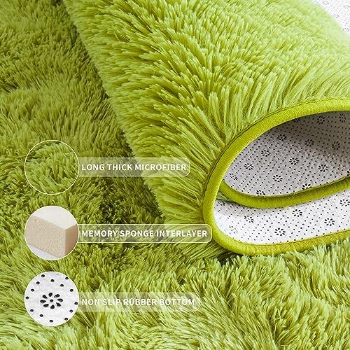 Tepook 8x10 Fluffy Grass Green Rugs - Image 5