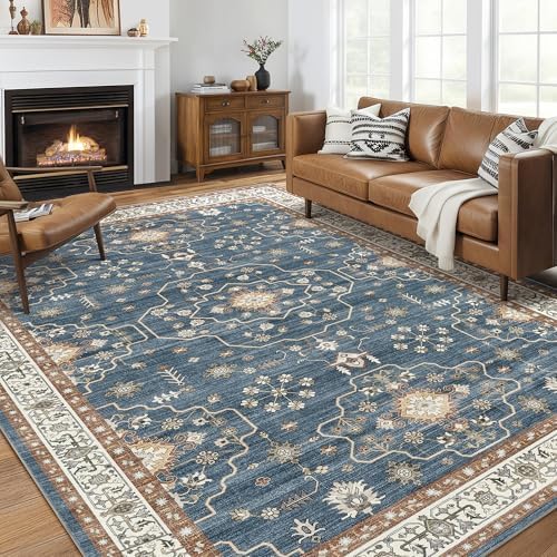 10x12 Area Rug for Living Room- Machine Washable Soft Oriental Vintage Large by homewill