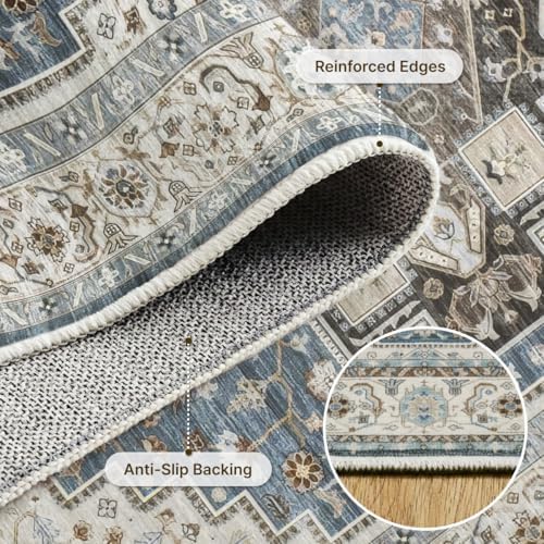 Washable 4'x6' Vintage Area Rug - Image 2