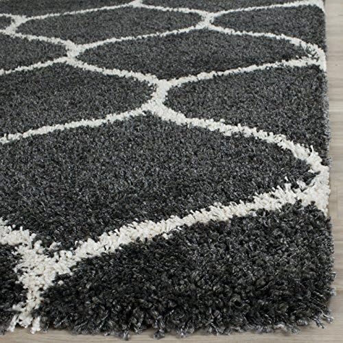 SAFAVIEH Hudson Shag Rug 8'x10', Soft Plush Dark Grey & Ivory SGH280G - Image 6