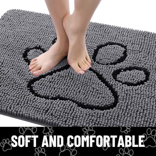Smiry Dog Door Mat for Muddy Paws, Absorbent Non Slip Dirt Trapper - Image 4