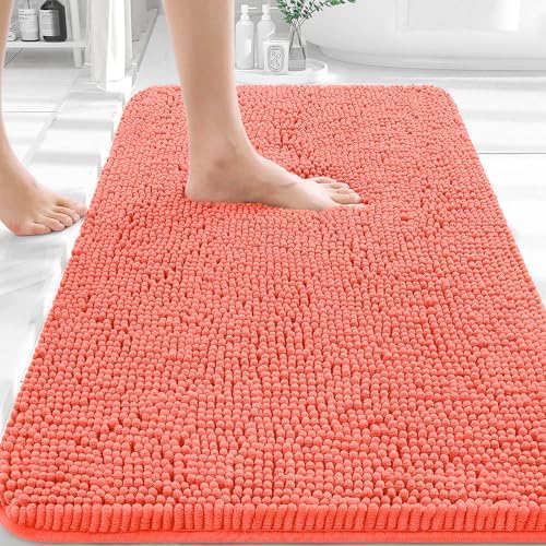 OLANLY Bathroom Rugs 32x20, Extra Soft Absorbent Chenille Bath Rugs by OLANLY