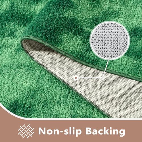 4x6 Tie-dye Green Area Rug Non-Slip Washable Soft - Image 4
