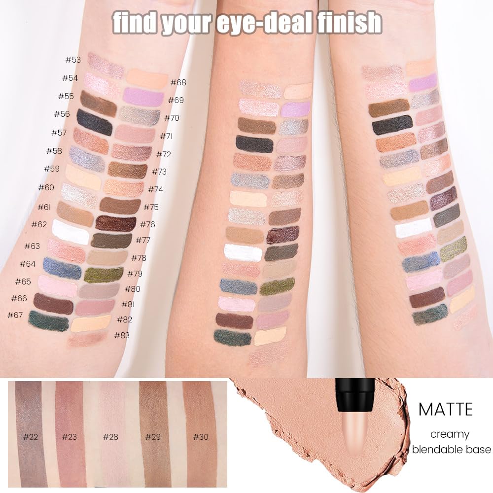 evpct 8Pcs Cream Eyeshadow Stick Set for Older Women, Brown Putty Desert Ginger Nude Brown Caramel Matte, Silky Matte Eyeshadow Applicator Sticks Waterproof, Blendable Eye Makeup sombras para ojos