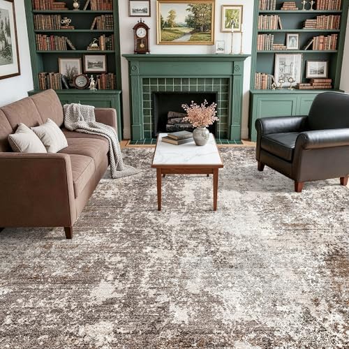 9x9 Square Living Room Area Rug Washable Non-Slip - Image 5