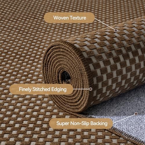YDKGL Hallway Runner Rug Long Kitchen Runner Washable Dark Brown 2x8 ft - Image 5