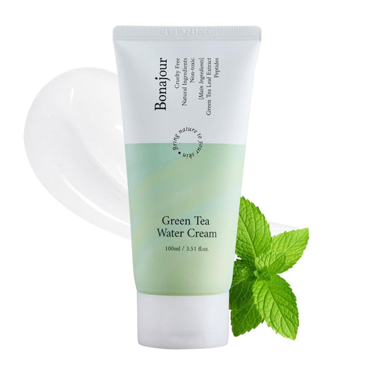 BONAJOUR] Green Tea Water Bomb Vegan Moisturizing Facial Gel Cream for sensitive skin - Daily hydrating Moisturizer 3.38 Fl. oz -