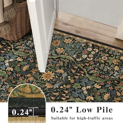 2x6 Floral Runner Rug for Kitchen Washable Hallway Runner Rug - Image 6