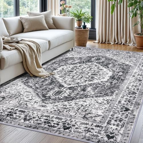 KOZYFLY Boho Area Rug 5x7 Ft Thin Rugs by KOZYFLY