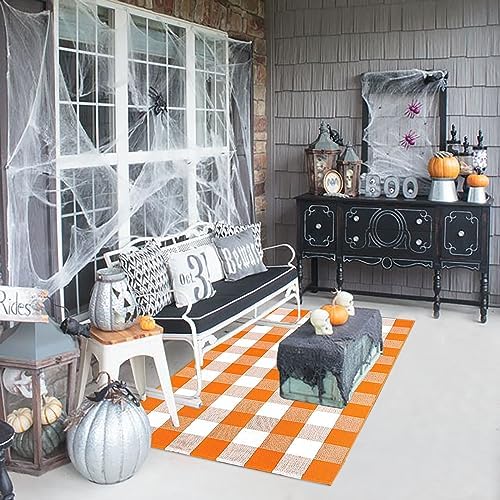Bottalive Buffalo Plaid Outdoor Rugs, Layering Rug - Image 5