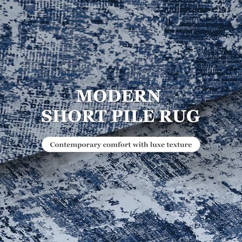 Vamcheer Modern Area Rug for Living Room 6x9, 10mm Thick Sponge Dark Blue - Image 5