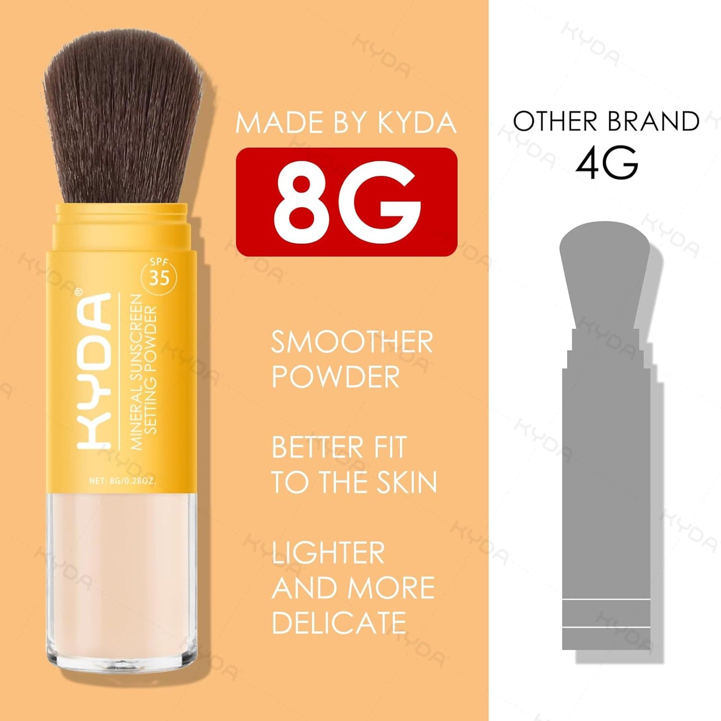 KYDA Mineral Sunscreen Setting Powder for Face & Scalp, SPF 35 Mineral Scalp Sunscreen, Lasting Oil Control Matte Loose Powder, Lightweight Breathable for All Skin Type, Translucent