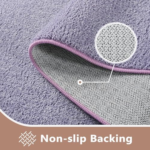 2x6 Purple/White Runner Rug Non-Slip Washable - Image 4