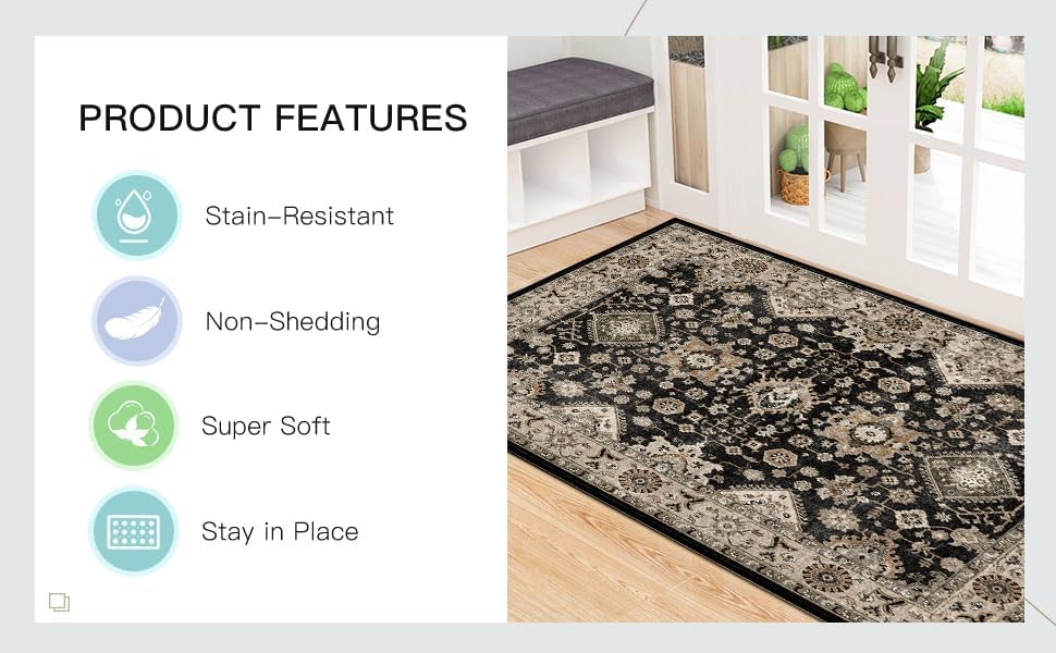 Washable Hallway Runner Rug 3x15: Non Slip Runner Rugs - Image 3