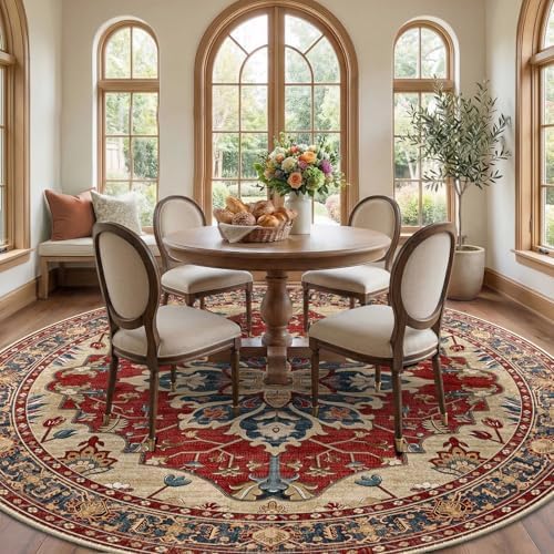 RELEANY Washable Area Rug, Round 8ft - Image 2