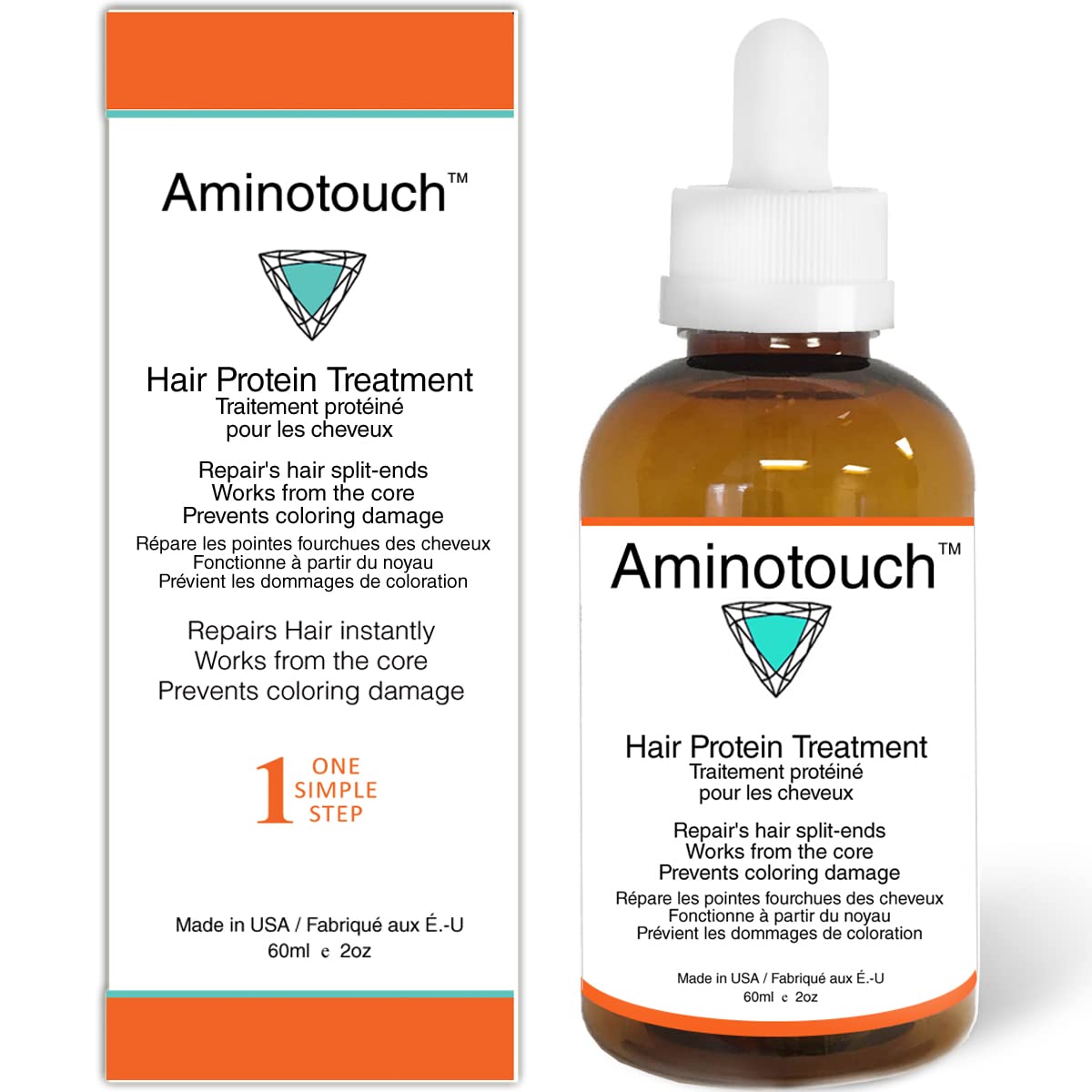 Aminotouch Natural Pure Protein Treatment - Collagen and Keratin Rescue Shot for Long Hair Growth, Damage Repair, Split Ends Prevention, and Hair Strengthening