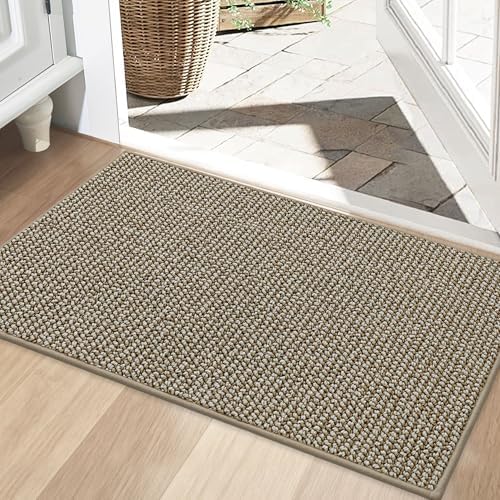 BEQHAUSE Dirt Trapper Door Mat 24" x 36", Non-Slip Washable, Light Beige by BEQHAUSE