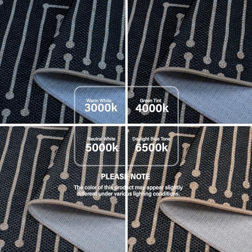 Lahome Maze Lines Washable Kitchen Runner Rug, 2x8 Black Outdoor Runner Rug - Image 6