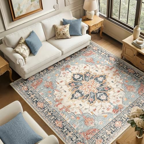 RELEANY Washable Area Rug, Square 6'x6' by RELEANY