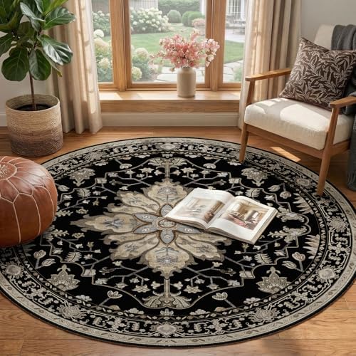 RELEANY Washable Area Rug, Round 4ft - Image 2