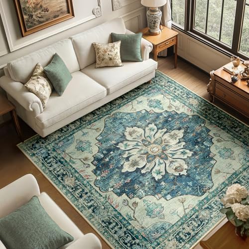 RELEANY Washable Area Rug, Square 6'x6' by RELEANY