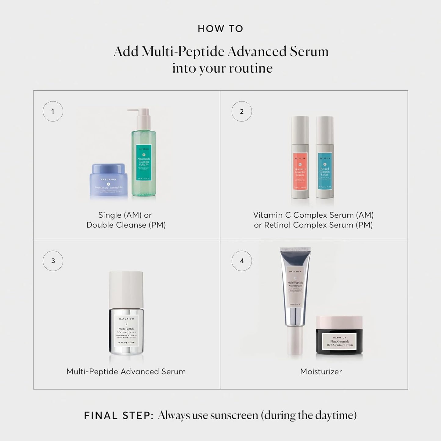 Naturium Multi-Peptide Advanced Serum, Firming & Smoothing Face Serum for Fine Lines & Wrinkles with Advanced Multi-Peptide Blend, 1 oz