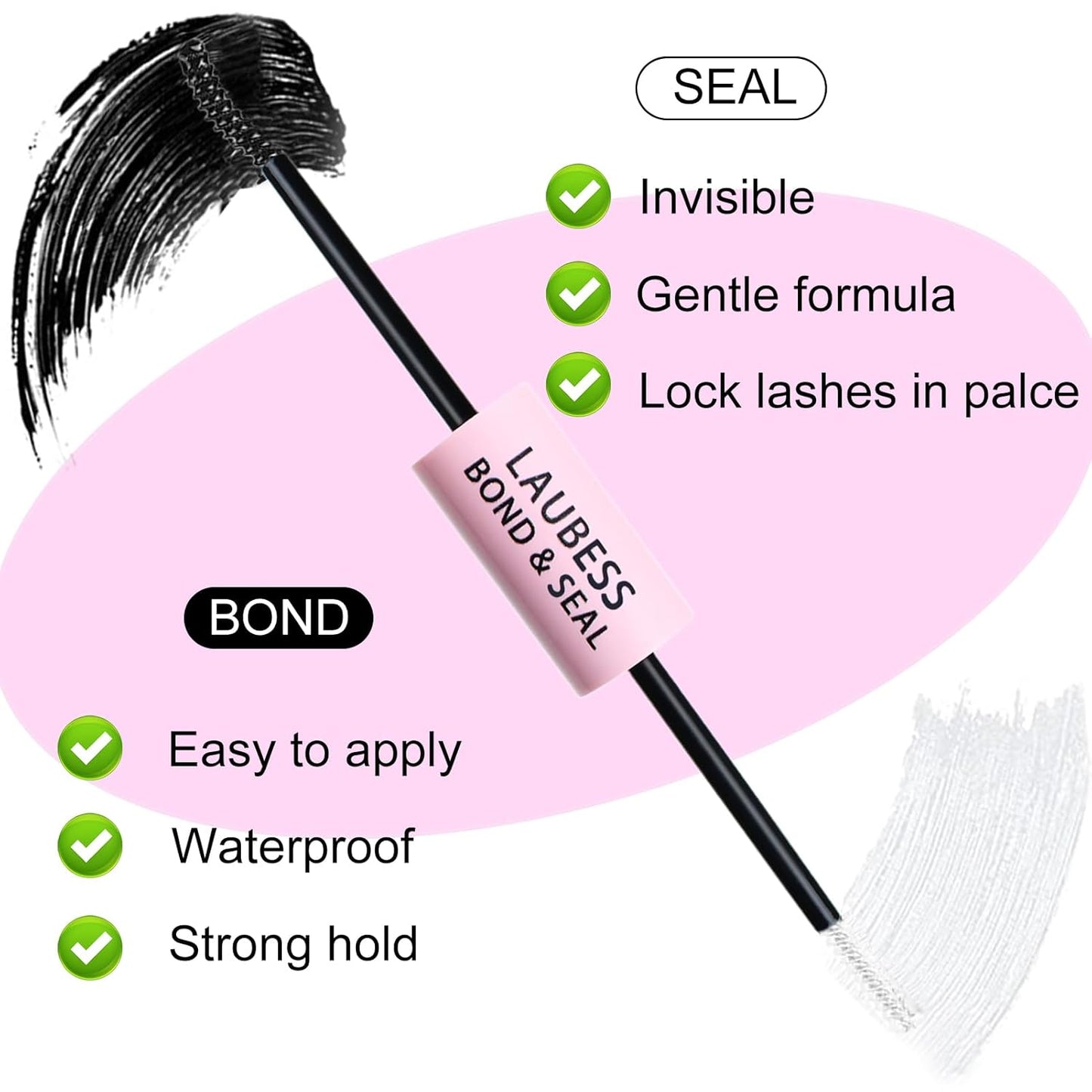 Lash Bond and Seal Mascara for Long Lasting Waterproof Eyelash Extensions - 5ml+5ml