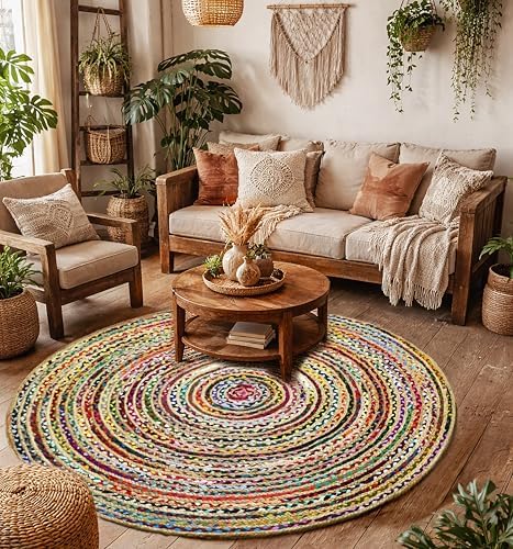 COTTON CRAFT Jute Chindi Braid Rag Rug - Image 2
