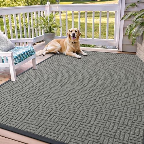 OLANLY Front Door Mat Outside Entrance 71x47, Heavy-Duty Rubber Doormat by OLANLY
