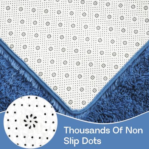 LOCHAS Bedroom Rug 2.6' x 5.3', Light Navy Fluffy Area Rug - Image 5