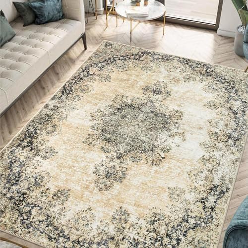 Keen Home Design Vintage Washable Entryway Rug, Non-Slip Low Pile by KeenHomeDesign