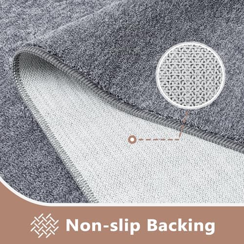 2x6 Grey Blue/White Runner Rug Non-Slip Washable - Image 4