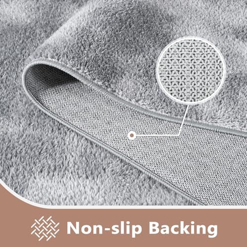 4x6 Tie-dye Grey Area Rug Non-Slip Washable Soft - Image 4
