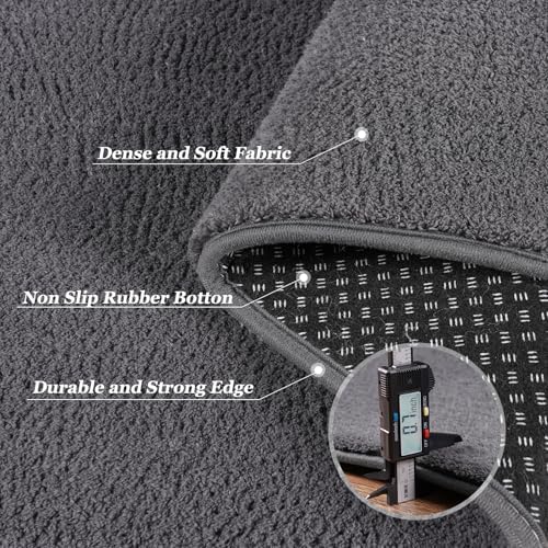 6x9Ft Area Rugs for Bedroom Upgrade Non-Slip Rug Low Pile Carpet Darkgray - Image 4