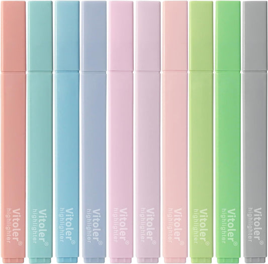 Bible Highlighters,10Pcs Chisel Tip Aesthetic Markers,Pastel Highlighters for Journaling Planner Notes School Supplies