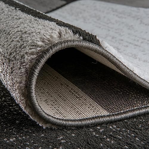 Rugshop Modern Boxes Contemporary Non-Shedding Area Rug Gray 7'10" x 10'2" - Image 4