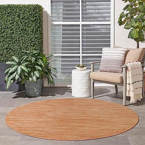Nourison Home Nourison Essentials Rust 4' x Round Area Rug - Image 4