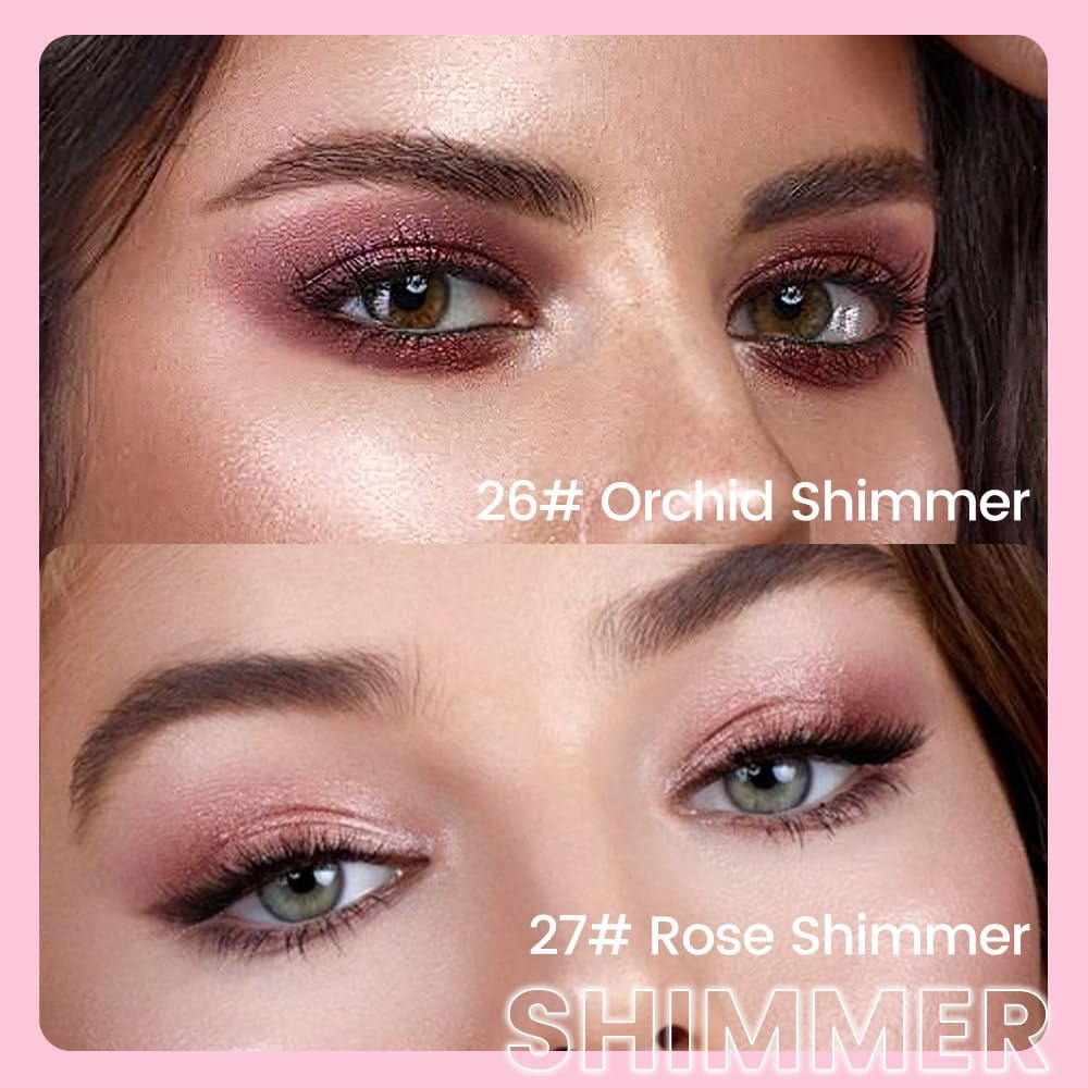 evpct 2Pcs Cream Eye Shadow Brightener Sticks Set for Eyes Waterproof, Orchid & Rose Shimmer Cream Eyeshadow Applicator Stick Long Lasting Pigmented Eye Makeup sombras en crema para ojos 26+27