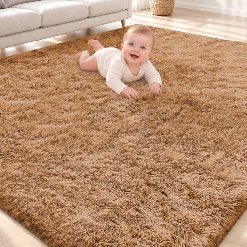 Smiry Area Rugs for Living Room Bedroom 4x5.9 ft, Fluffy Washable Carpet by Smiry