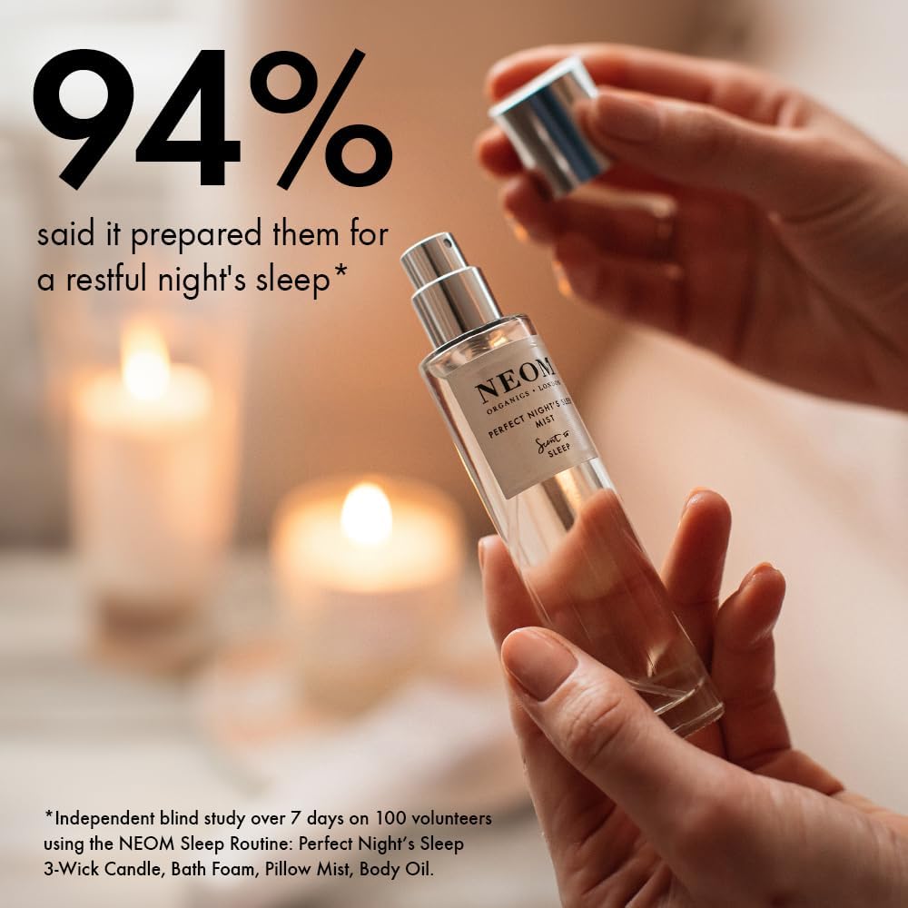 Neom - Lavender & Chamomile Mist for Body & Pillow, 1 Fl Oz | Perfect Night's Sleep Range | Essential Oils | Pillow Mist