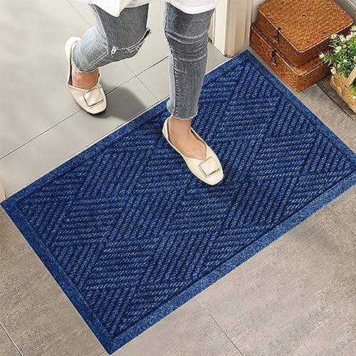 HIYARD Sturdy Front Door Mat, Absorbent Muddy Dirt Resist Welcome Door Mats by HIYARD
