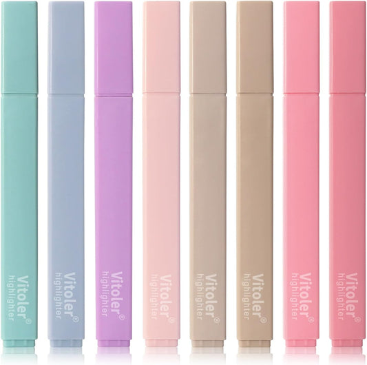 Vitoler Bible Highlighters,8 Colors Cute Highlighters with Chisel Tip for Bible Accessories School Office Supplies
