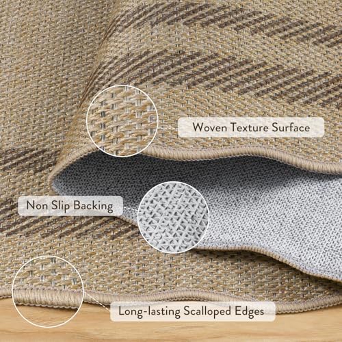 LIVEBOX Scalloped Easy Jute 6x9 Outdoor Rug, Washable Indoor Outdoor Area Rugs - Image 5
