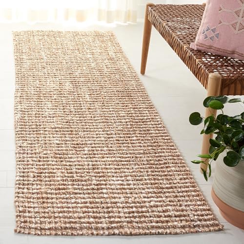 SAFAVIEH Natural Fiber Runner Rug 2x20 Jute Knotted, Natural & Ivory NF447N - Image 2