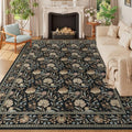 DUKINO 9x12 Area Rug for Living Room, Vintage Floral Washable Rug by DUKINO