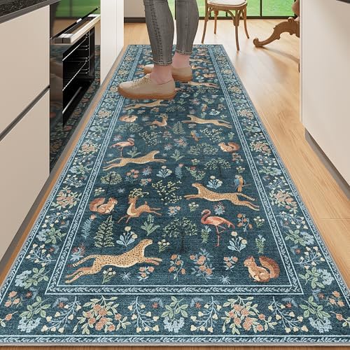DUKINO 2x6 Runner Rug, Washable Animal Kitchen Rugs Non Slip by DUKINO